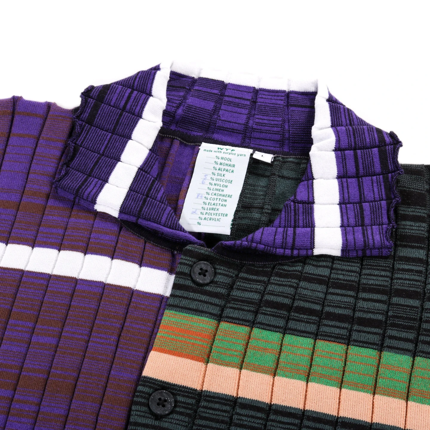 WASTE YARN PROJECT BIG RIBS LUKA SHIRT DARK MELANGE STRIPES - L (B) 3 WASTE YARN PROJECT BIG RIBS LUKA SHIRT DARK MELANGE STRIPES - L (B) - Image 3