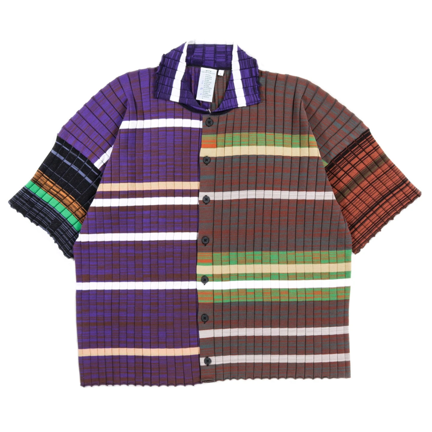 WASTE YARN PROJECT BIG RIBS LUKA SHIRT DARK MELANGE STRIPES - L (C) 1 WASTE YARN PROJECT BIG RIBS LUKA SHIRT DARK MELANGE STRIPES - L (C)