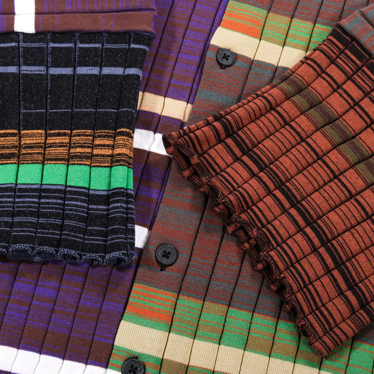 WASTE YARN PROJECT BIG RIBS LUKA SHIRT DARK MELANGE STRIPES - L (C) 7 WASTE YARN PROJECT BIG RIBS LUKA SHIRT DARK MELANGE STRIPES - L (C) - Image 7