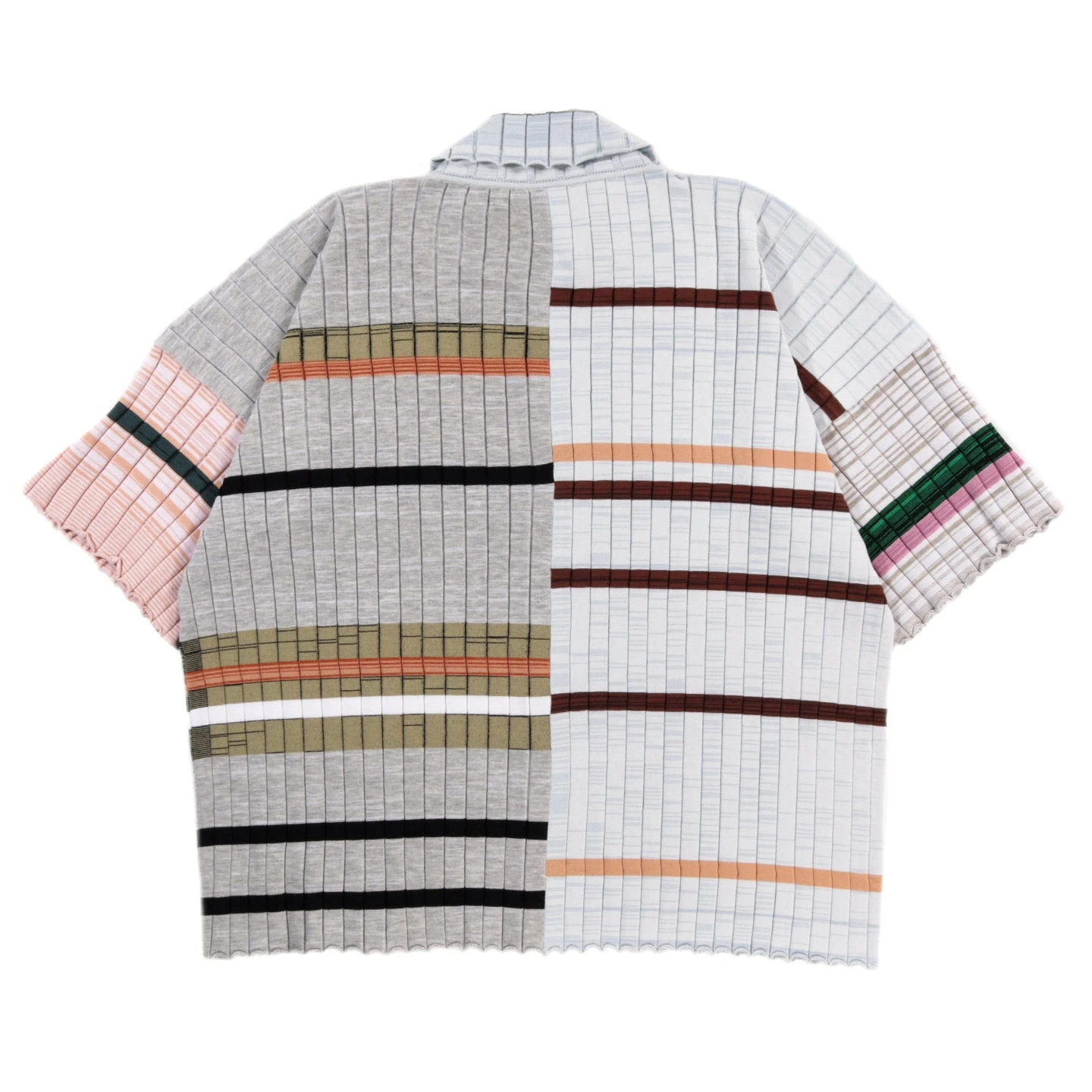 WASTE YARN PROJECT BIG RIBS LUKA SHIRT LIGHT MELANGE STRIPES - L (A) 2 WASTE YARN PROJECT BIG RIBS LUKA SHIRT LIGHT MELANGE STRIPES - L (A) - Image 2