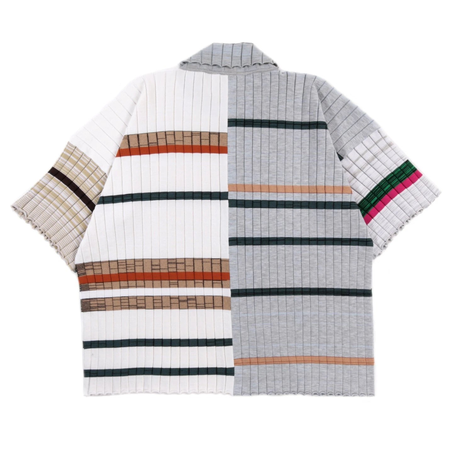 WASTE YARN PROJECT BIG RIBS LUKA SHIRT LIGHT MELANGE STRIPES - L (B) 2 WASTE YARN PROJECT BIG RIBS LUKA SHIRT LIGHT MELANGE STRIPES - L (B) - Image 2