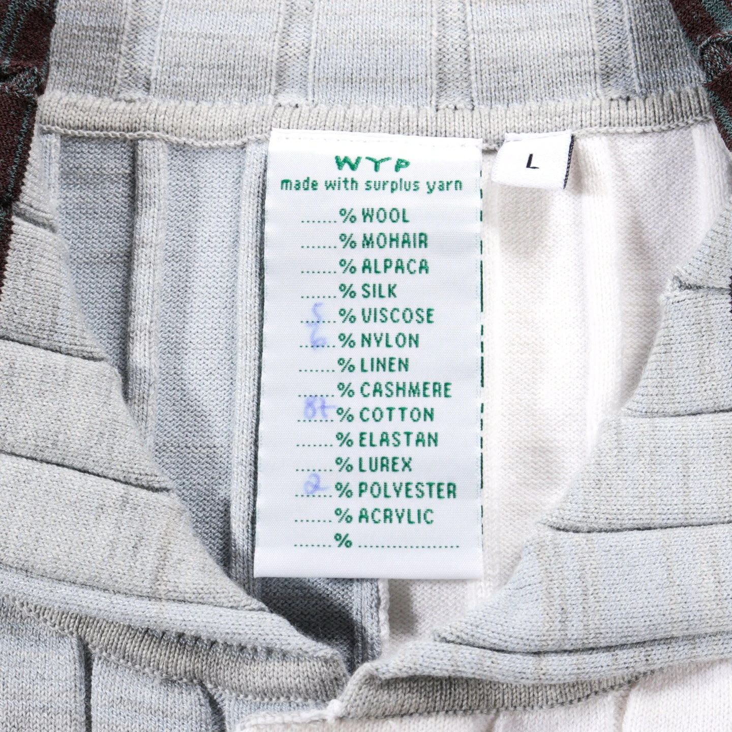 WASTE YARN PROJECT BIG RIBS LUKA SHIRT LIGHT MELANGE STRIPES - L (B) 8 WASTE YARN PROJECT BIG RIBS LUKA SHIRT LIGHT MELANGE STRIPES - L (B) - Image 8