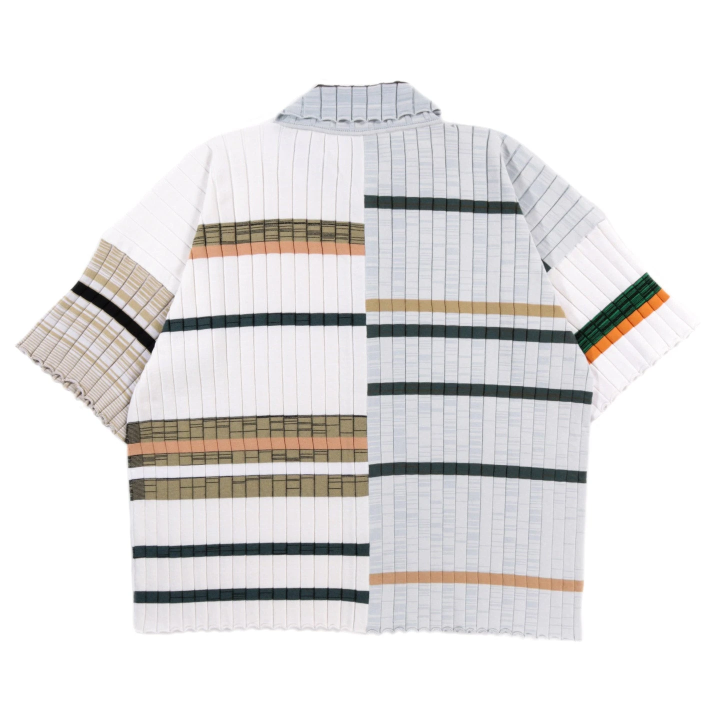 WASTE YARN PROJECT BIG RIBS LUKA SHIRT LIGHT MELANGE STRIPES - L (C) 2 WASTE YARN PROJECT BIG RIBS LUKA SHIRT LIGHT MELANGE STRIPES - L (C) - Image 2