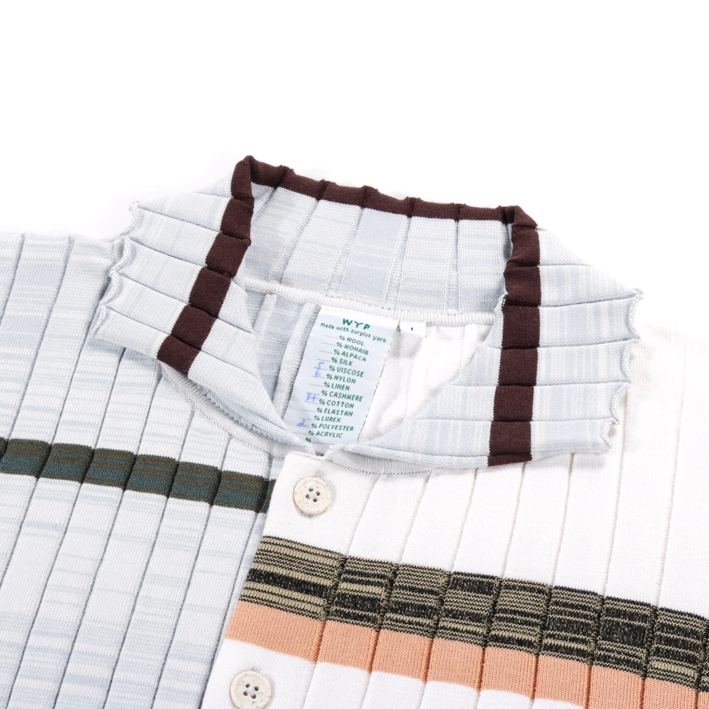 WASTE YARN PROJECT BIG RIBS LUKA SHIRT LIGHT MELANGE STRIPES - L (C) 3 WASTE YARN PROJECT BIG RIBS LUKA SHIRT LIGHT MELANGE STRIPES - L (C) - Image 3