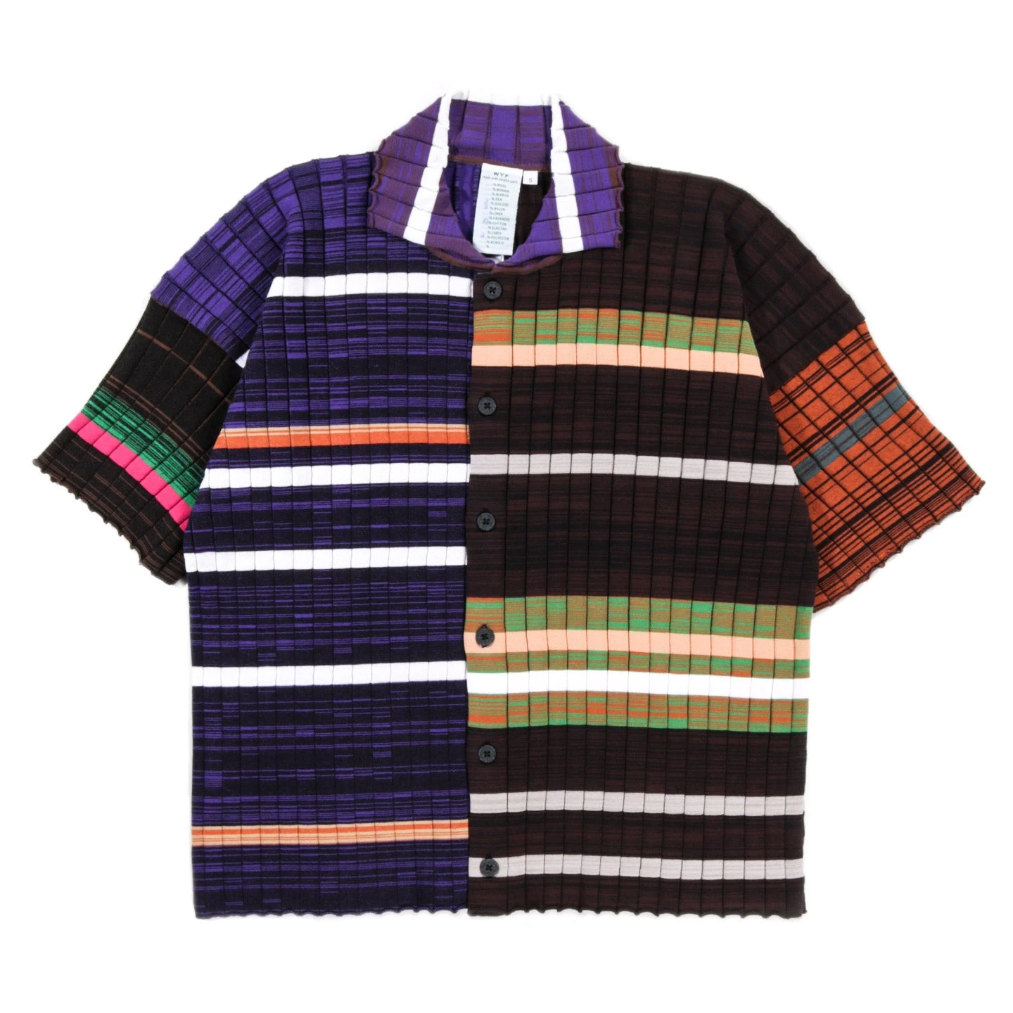 WASTE YARN PROJECT BIG RIBS LUKA SHIRT DARK MELANGE STRIPES - S (C) 1 WASTE YARN PROJECT BIG RIBS LUKA SHIRT DARK MELANGE STRIPES - S (C)