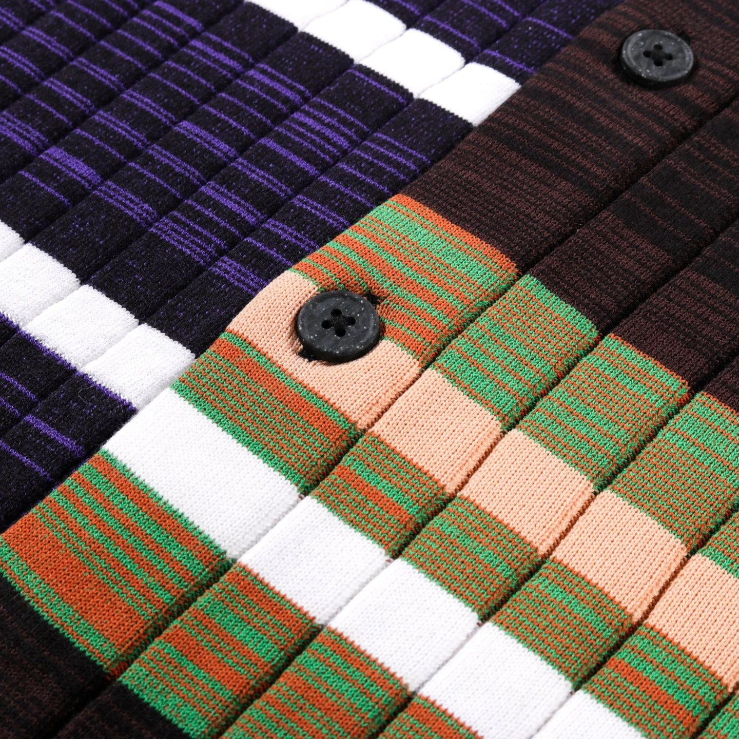 WASTE YARN PROJECT BIG RIBS LUKA SHIRT DARK MELANGE STRIPES - S (C) 4 WASTE YARN PROJECT BIG RIBS LUKA SHIRT DARK MELANGE STRIPES - S (C) - Image 4