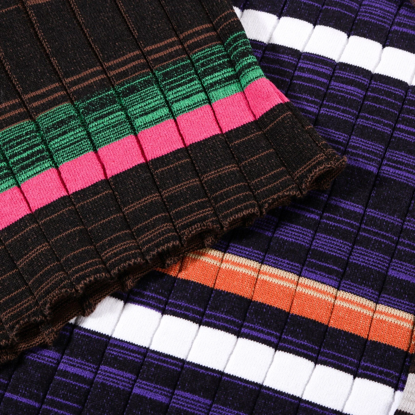 WASTE YARN PROJECT BIG RIBS LUKA SHIRT DARK MELANGE STRIPES - S (C) 6 WASTE YARN PROJECT BIG RIBS LUKA SHIRT DARK MELANGE STRIPES - S (C) - Image 6