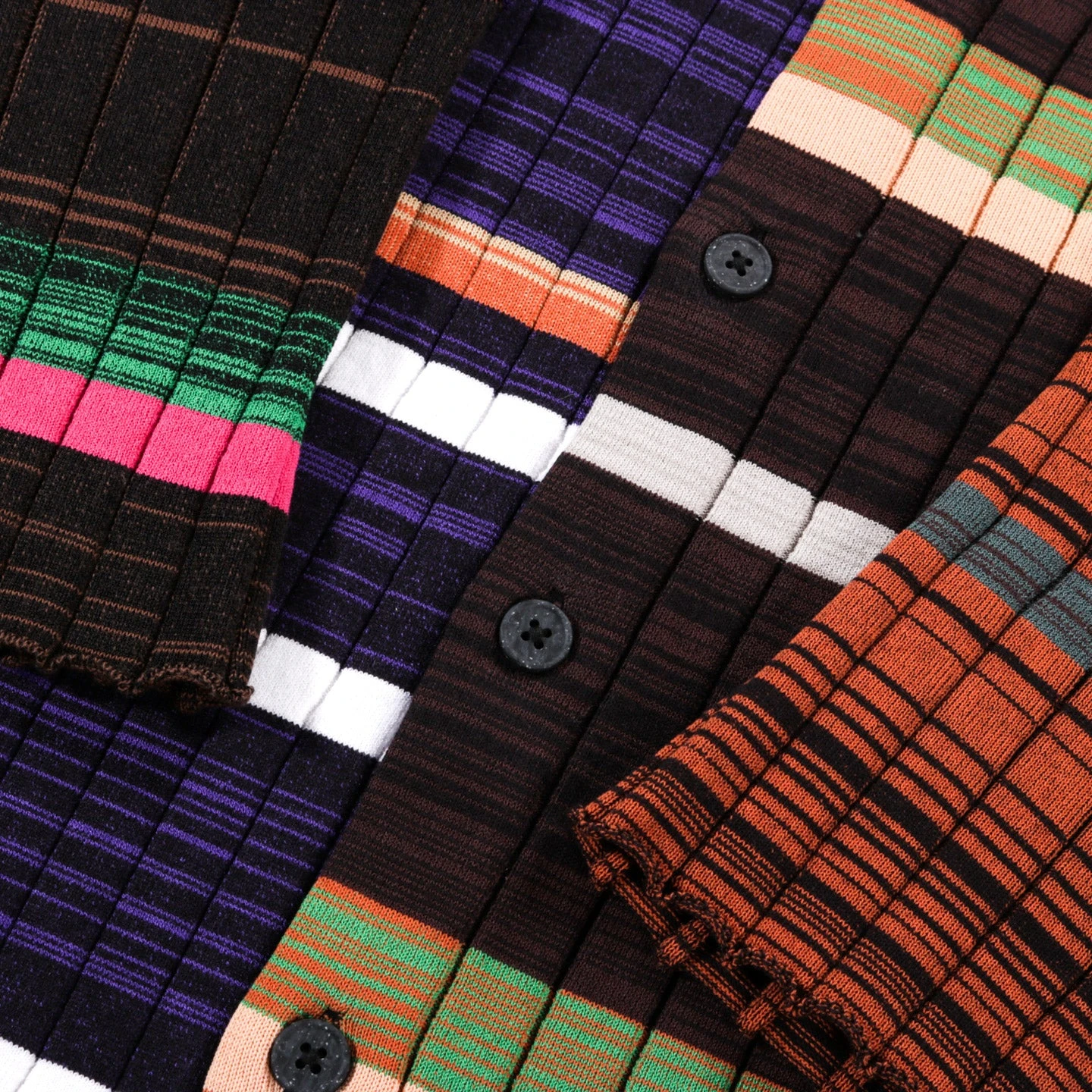 WASTE YARN PROJECT BIG RIBS LUKA SHIRT DARK MELANGE STRIPES - S (C) 7 WASTE YARN PROJECT BIG RIBS LUKA SHIRT DARK MELANGE STRIPES - S (C) - Image 7