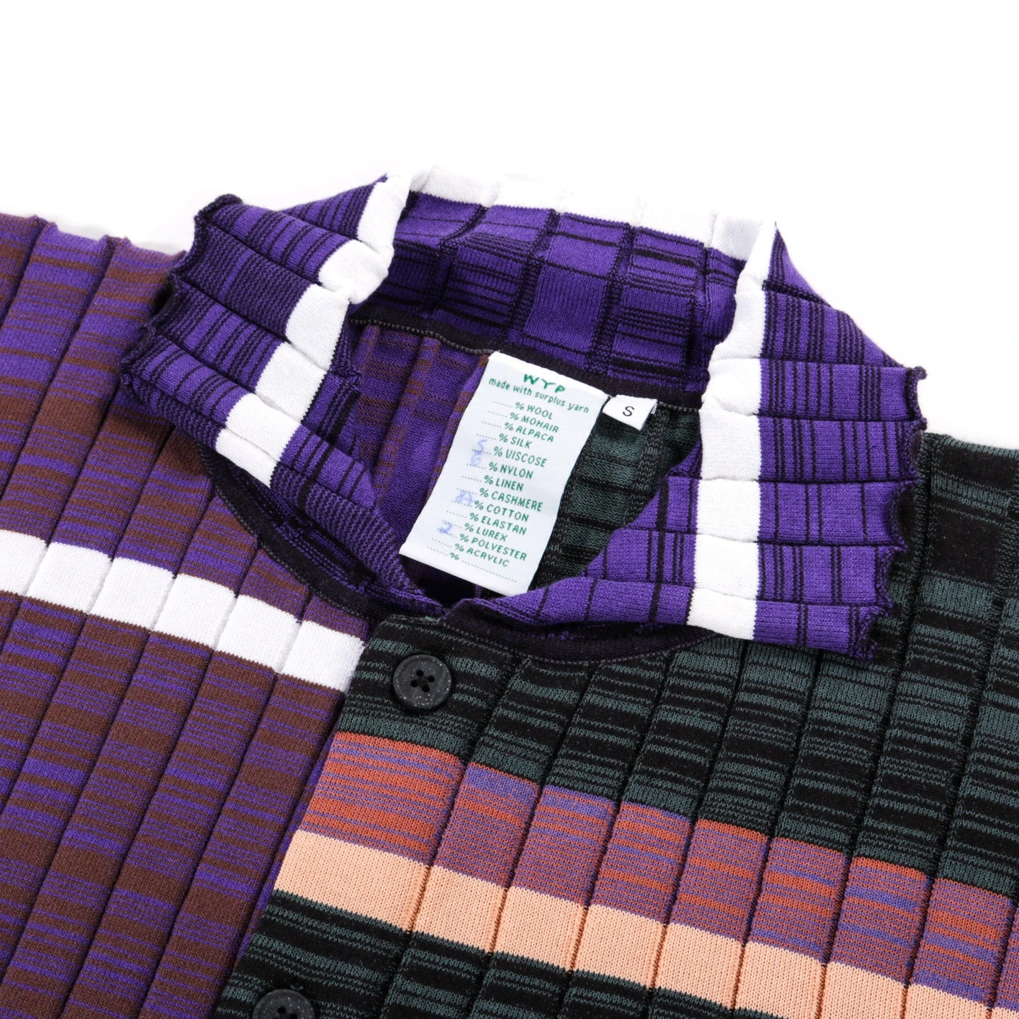 WASTE YARN PROJECT BIG RIBS LUKA SHIRT DARK MELANGE STRIPES - S (A) 3 WASTE YARN PROJECT BIG RIBS LUKA SHIRT DARK MELANGE STRIPES - S (A) - Image 3