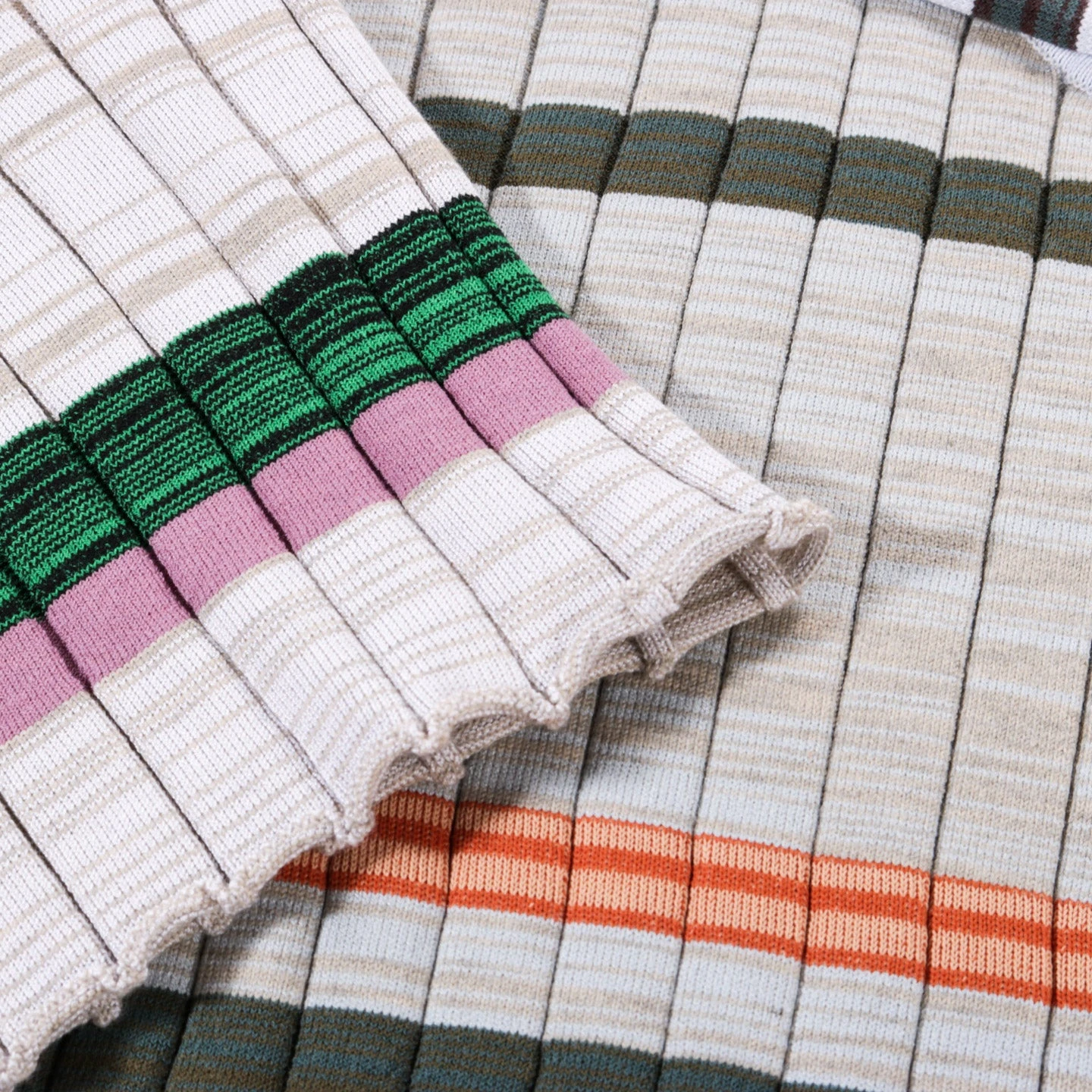 WASTE YARN PROJECT BIG RIBS LUKA SHIRT LIGHT MELANGE STRIPES - S (A) 6 WASTE YARN PROJECT BIG RIBS LUKA SHIRT LIGHT MELANGE STRIPES - S (A) - Image 6