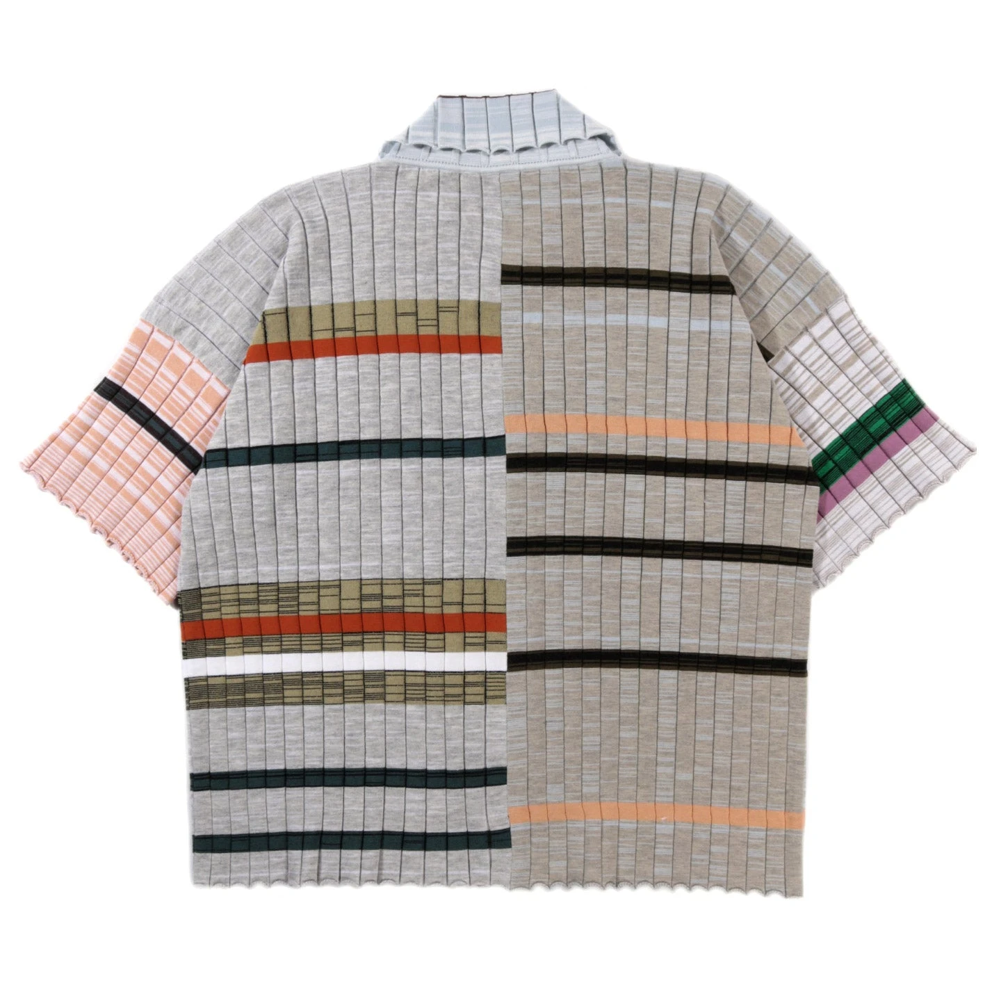 WASTE YARN PROJECT BIG RIBS LUKA SHIRT LIGHT MELANGE STRIPES - S (B) 2 WASTE YARN PROJECT BIG RIBS LUKA SHIRT LIGHT MELANGE STRIPES - S (B) - Image 2