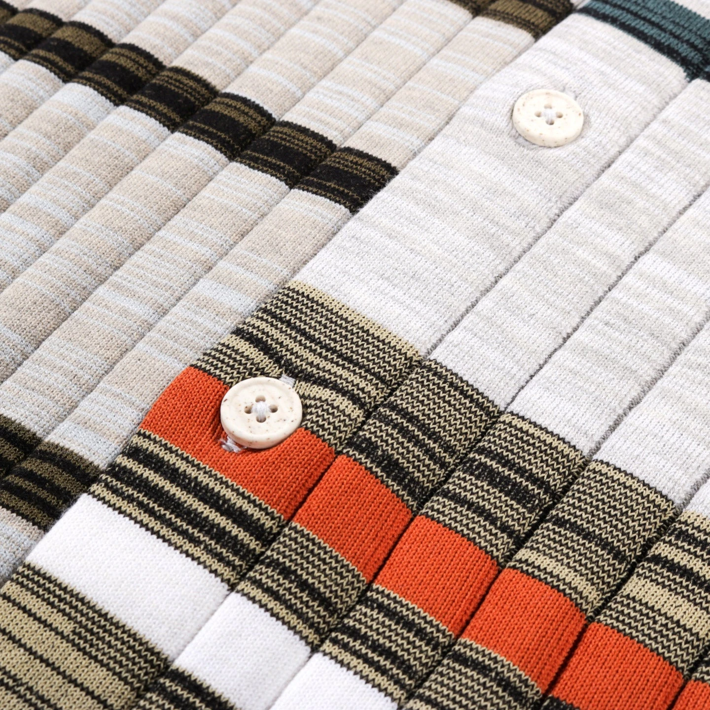 WASTE YARN PROJECT BIG RIBS LUKA SHIRT LIGHT MELANGE STRIPES - S (B) 4 WASTE YARN PROJECT BIG RIBS LUKA SHIRT LIGHT MELANGE STRIPES - S (B) - Image 4