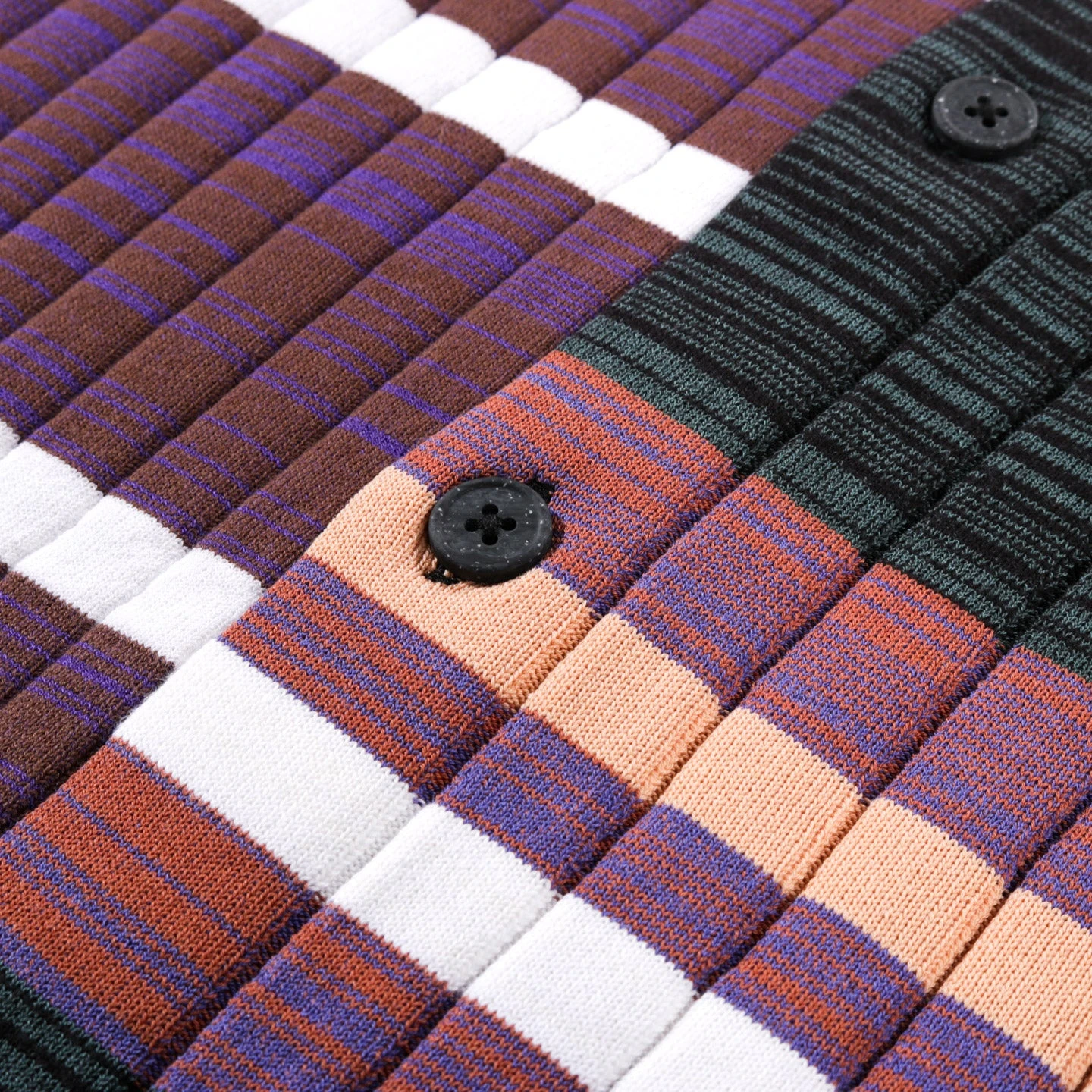 WASTE YARN PROJECT BIG RIBS LUKA SHIRT DARK MELANGE STRIPES - S (A) 4 WASTE YARN PROJECT BIG RIBS LUKA SHIRT DARK MELANGE STRIPES - S (A) - Image 4