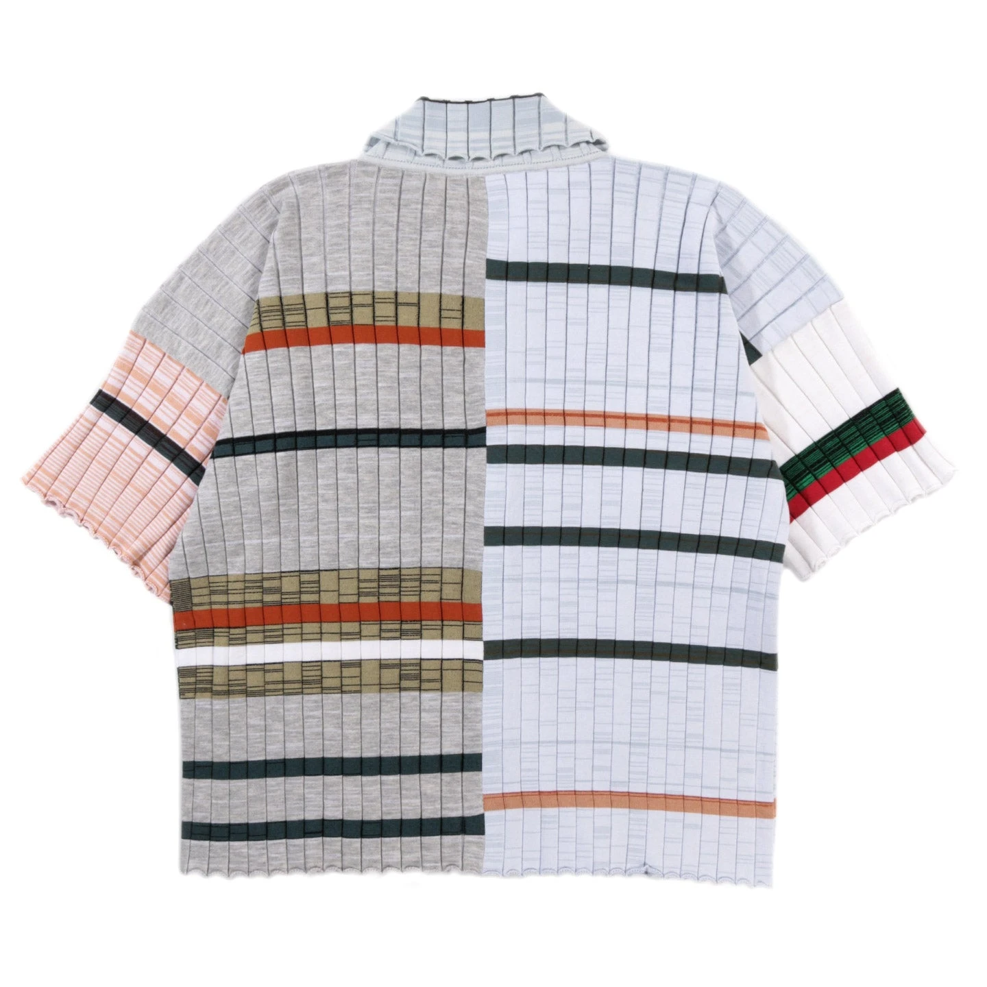 WASTE YARN PROJECT BIG RIBS LUKA SHIRT LIGHT MELANGE STRIPES - S (C) 2 WASTE YARN PROJECT BIG RIBS LUKA SHIRT LIGHT MELANGE STRIPES - S (C) - Image 2