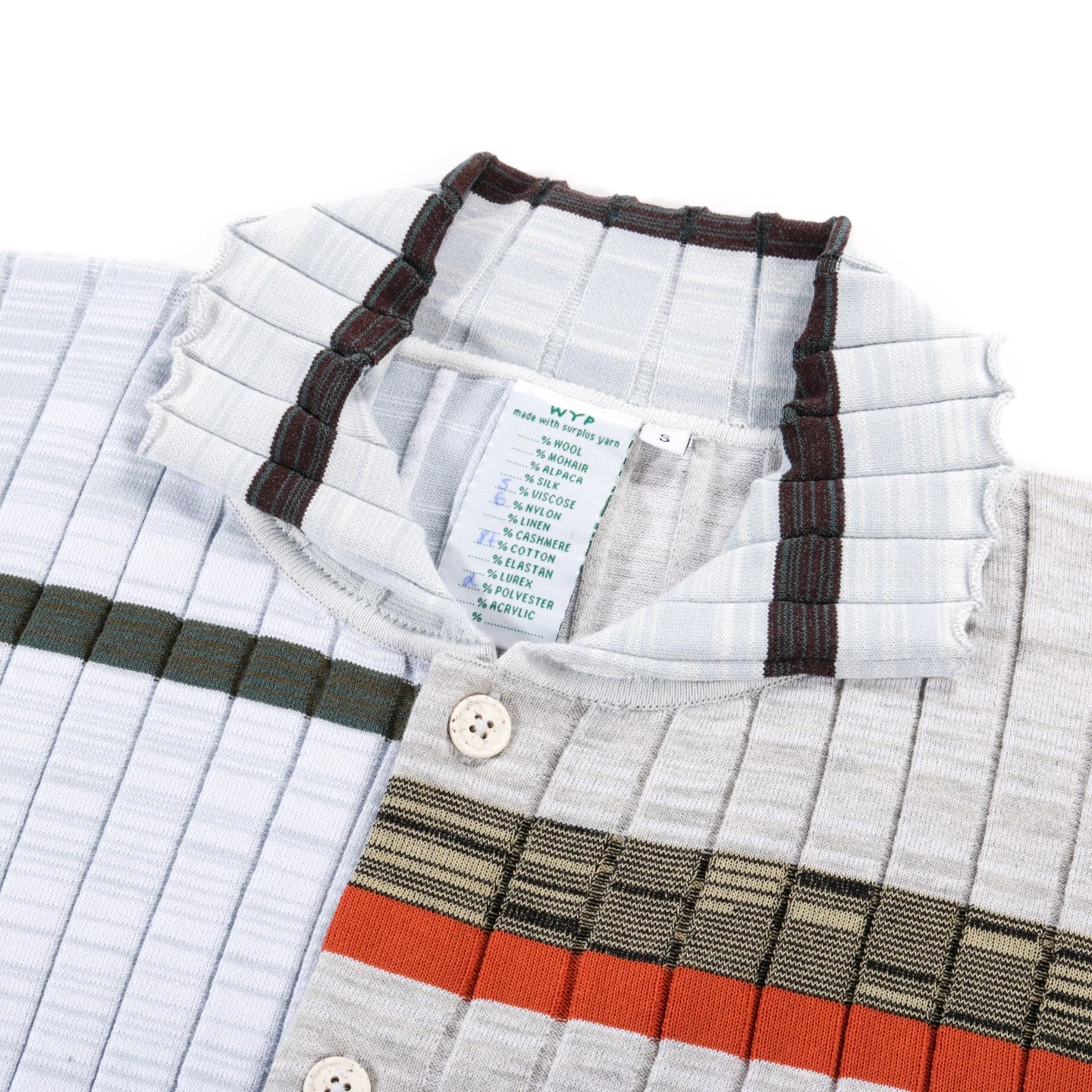 WASTE YARN PROJECT BIG RIBS LUKA SHIRT LIGHT MELANGE STRIPES - S (C) 3 WASTE YARN PROJECT BIG RIBS LUKA SHIRT LIGHT MELANGE STRIPES - S (C) - Image 3