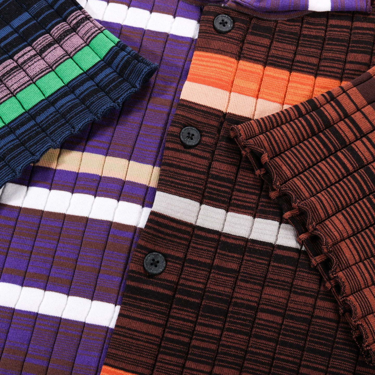 WASTE YARN PROJECT BIG RIBS LUKA SHIRT DARK MELANGE STRIPES - M (A) 7 WASTE YARN PROJECT BIG RIBS LUKA SHIRT DARK MELANGE STRIPES - M (A) - Image 7