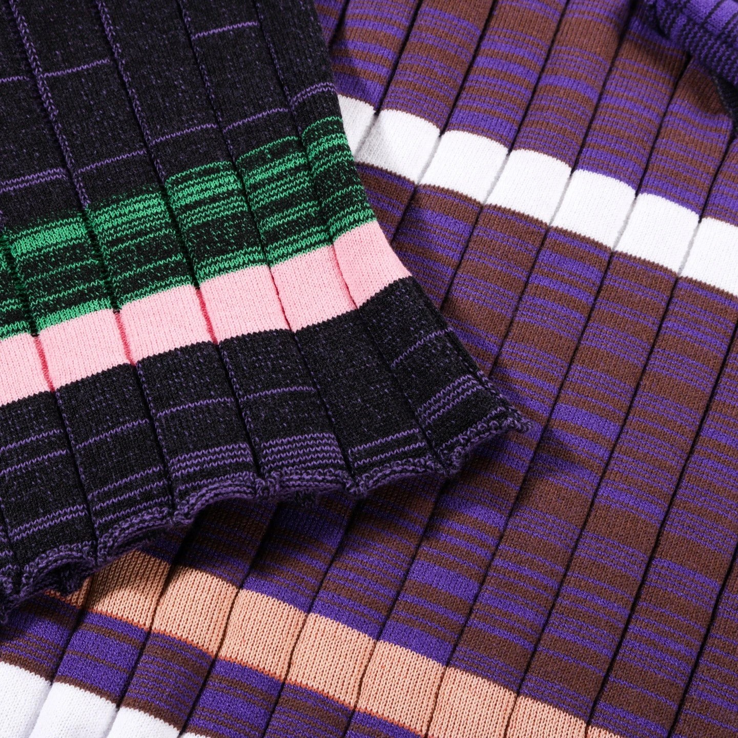 WASTE YARN PROJECT BIG RIBS LUKA SHIRT DARK MELANGE STRIPES - S (A) 6 WASTE YARN PROJECT BIG RIBS LUKA SHIRT DARK MELANGE STRIPES - S (A) - Image 6