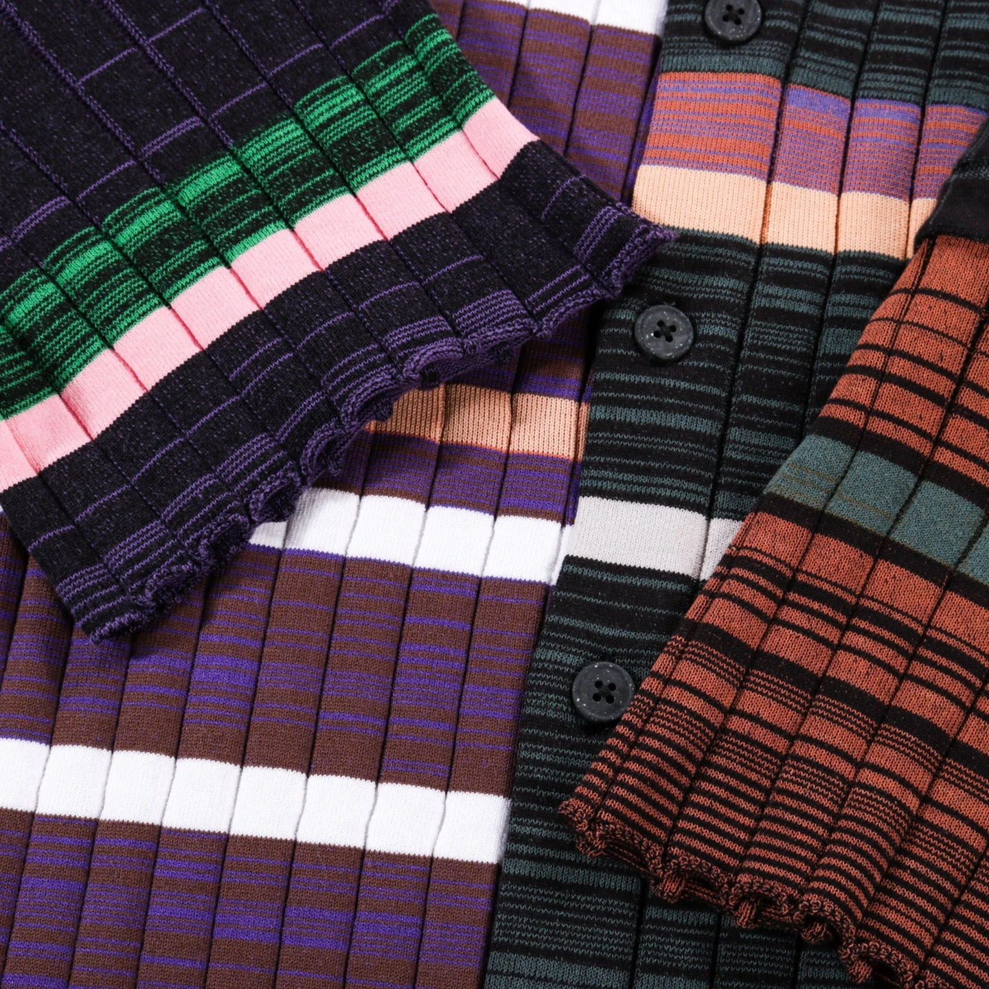 WASTE YARN PROJECT BIG RIBS LUKA SHIRT DARK MELANGE STRIPES - S (A) 7 WASTE YARN PROJECT BIG RIBS LUKA SHIRT DARK MELANGE STRIPES - S (A) - Image 7