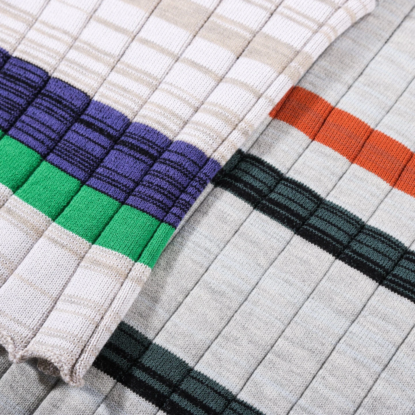 WASTE YARN PROJECT BIG RIBS LUKA SHIRT LIGHT MELANGE STRIPES - M (A) 6 WASTE YARN PROJECT BIG RIBS LUKA SHIRT LIGHT MELANGE STRIPES - M (A) - Image 6