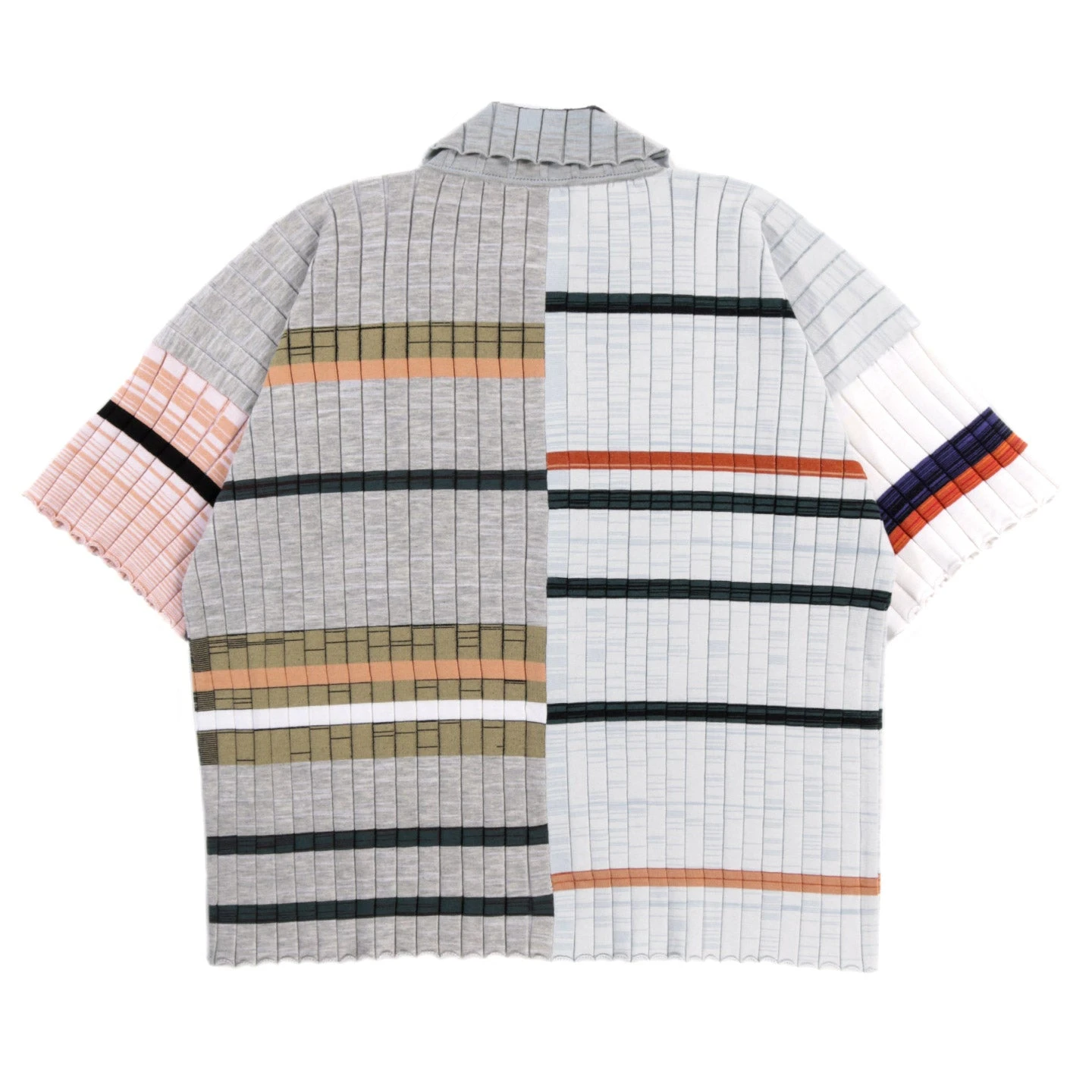 WASTE YARN PROJECT BIG RIBS LUKA SHIRT LIGHT MELANGE STRIPES - M (B) 2 WASTE YARN PROJECT BIG RIBS LUKA SHIRT LIGHT MELANGE STRIPES - M (B) - Image 2