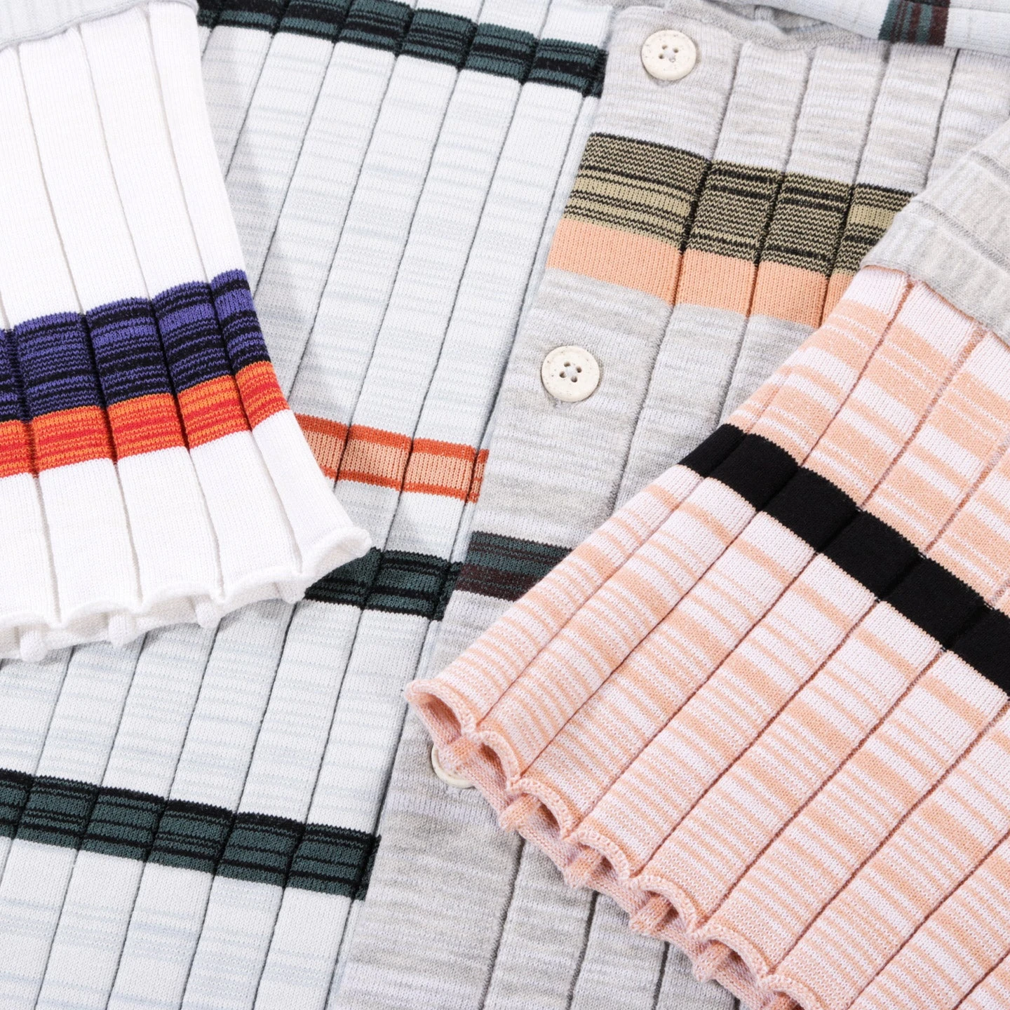 WASTE YARN PROJECT BIG RIBS LUKA SHIRT LIGHT MELANGE STRIPES - M (B) 7 WASTE YARN PROJECT BIG RIBS LUKA SHIRT LIGHT MELANGE STRIPES - M (B) - Image 7