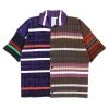 WASTE YARN PROJECT BIG RIBS LUKA SHIRT DARK MELANGE STRIPES - S (B)