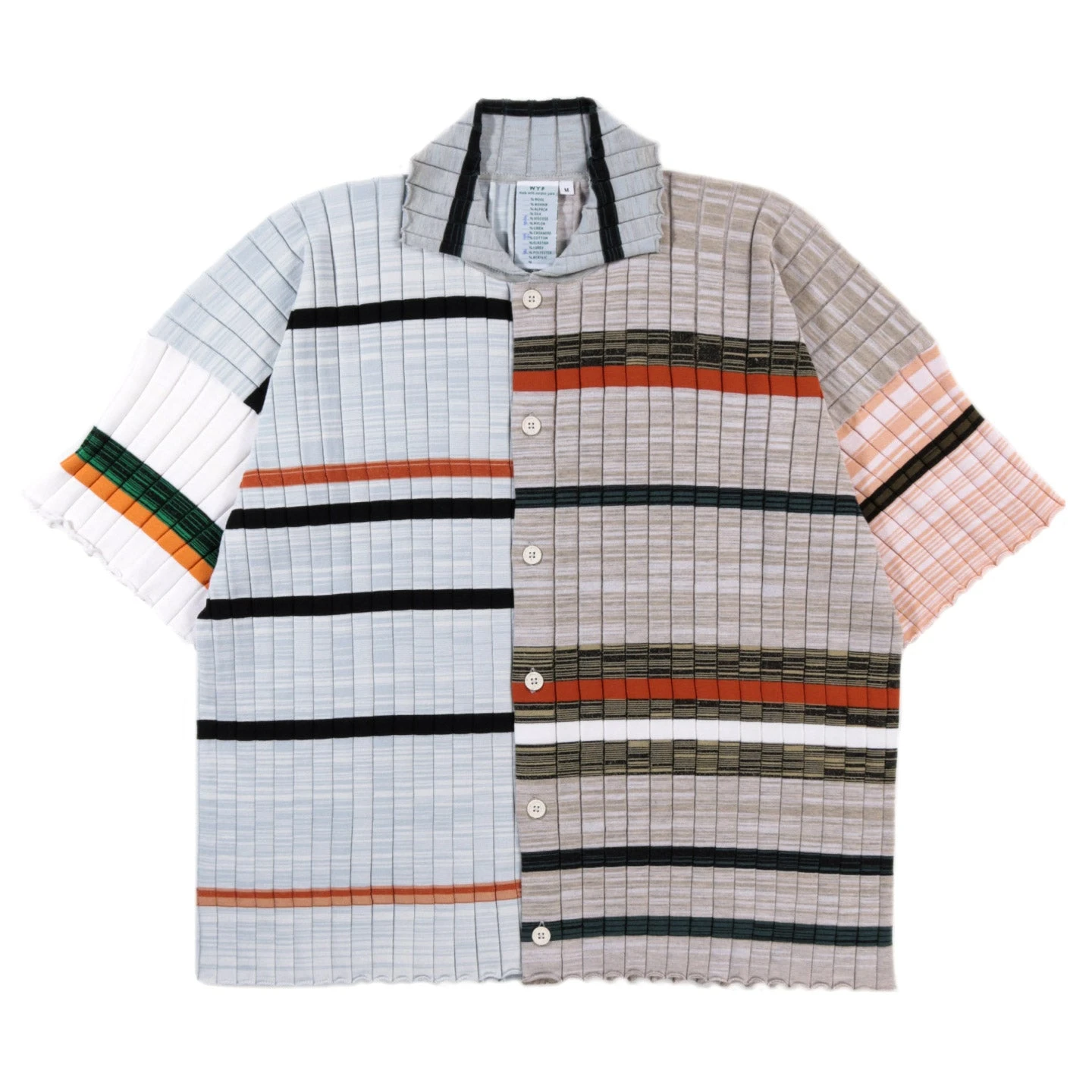 WASTE YARN PROJECT BIG RIBS LUKA SHIRT LIGHT MELANGE STRIPES - M (C) 1 WASTE YARN PROJECT BIG RIBS LUKA SHIRT LIGHT MELANGE STRIPES - M (C)