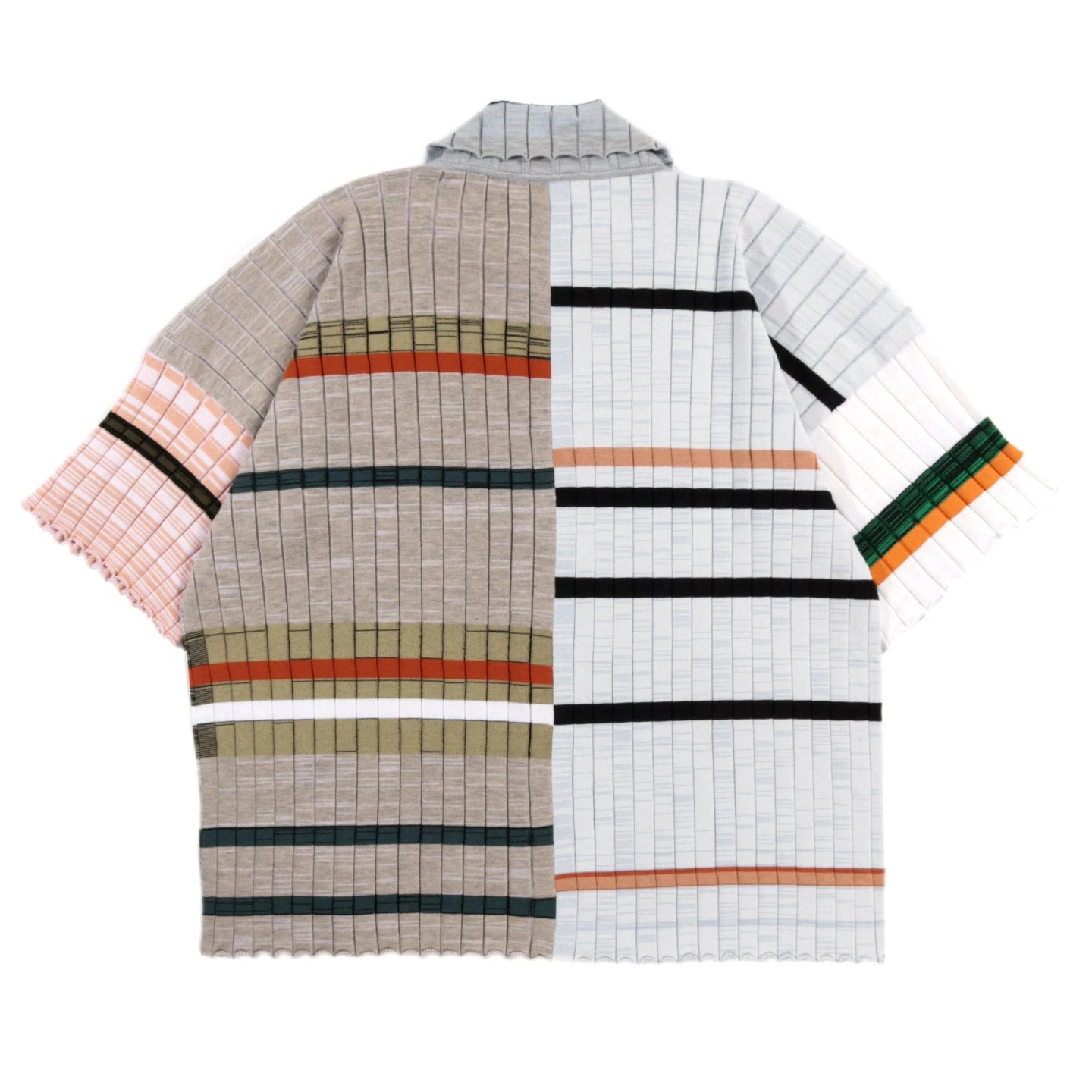 WASTE YARN PROJECT BIG RIBS LUKA SHIRT LIGHT MELANGE STRIPES - M (C) 2 WASTE YARN PROJECT BIG RIBS LUKA SHIRT LIGHT MELANGE STRIPES - M (C) - Image 2