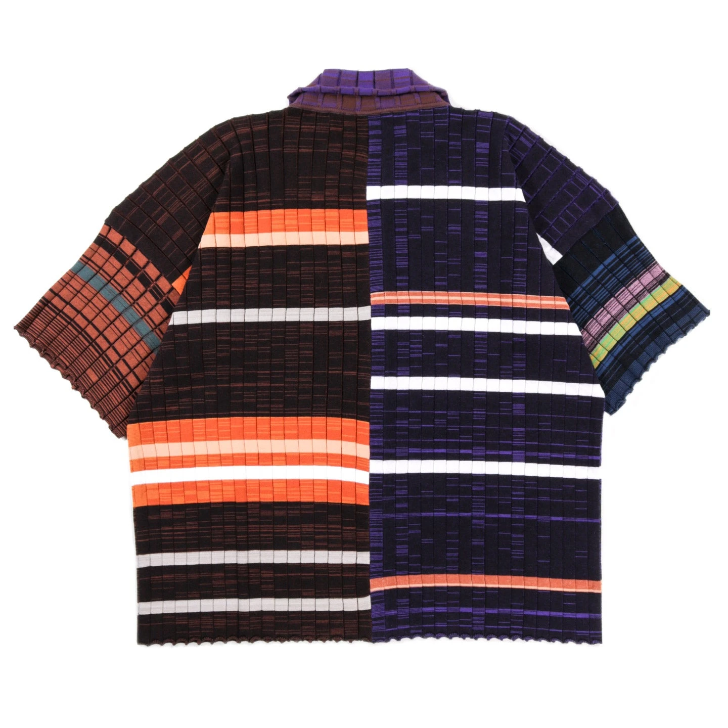 WASTE YARN PROJECT BIG RIBS LUKA SHIRT DARK MELANGE STRIPES - L (A) 2 WASTE YARN PROJECT BIG RIBS LUKA SHIRT DARK MELANGE STRIPES - L (A) - Image 2